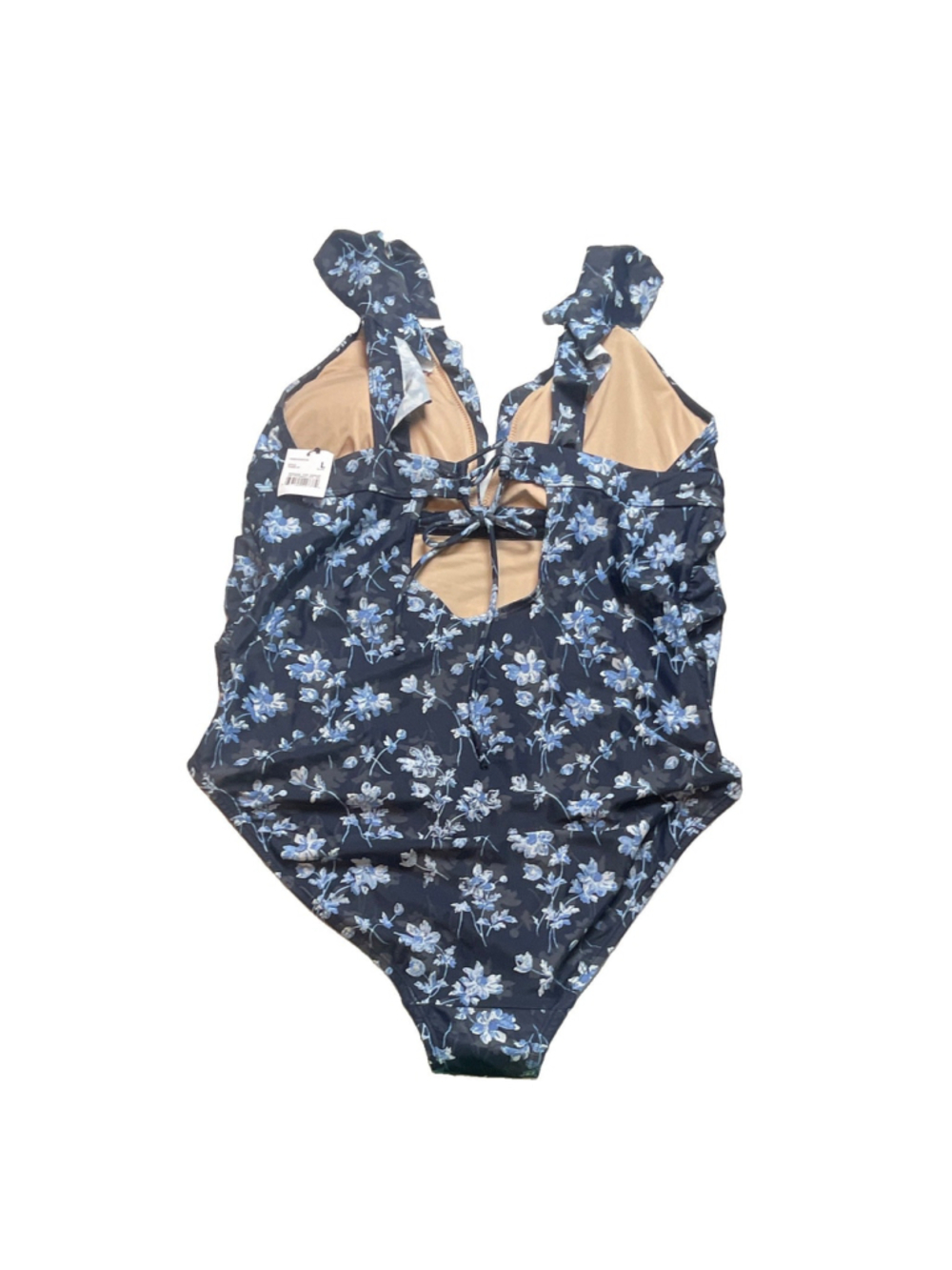 A Pea in the Pod Maternity One-Piece Swimsuit L Navy Blue Floral Underwire G - Picture 3 of 10